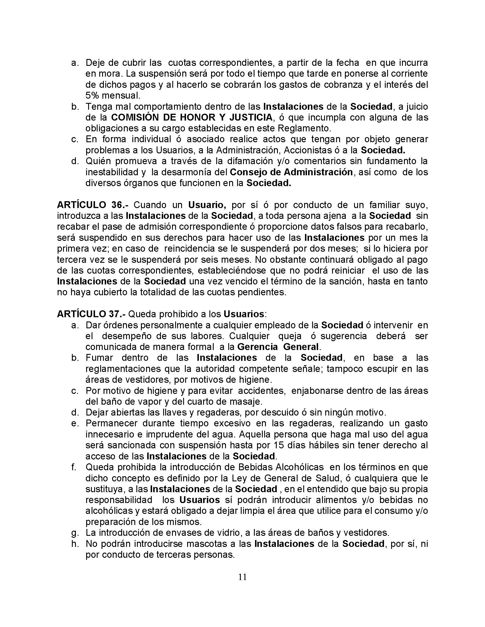 Reglam de funcionamiento publicado 01 feb 2023 Pgina 11